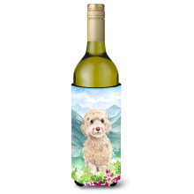 """"Caroline's Treasures CK1984LITERK Mountian Flowers Goldendoodle Weinflasche Hugger Cold-Beverage-Koozies 750 ml Mehrfarbig""""