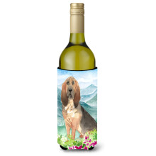 """"Caroline's Treasures CK2545LITERK Mountain Flowers Bloodhound Weinflasche Hugger Cold-Beverage-Koozies 750 ml Mehrfarbig""""
