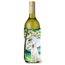Caroline's Treasures Tree White Staffie Bull Terrier Weinflasche Hugger Cold-Beverage-Koozies 750 ml Mehrfarbig