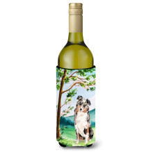 """"Caroline's Treasures Tree Australian Shepherd Weinflasche Hugger Cold-Beverage-Koozies 750 ml Mehrfarbig""""