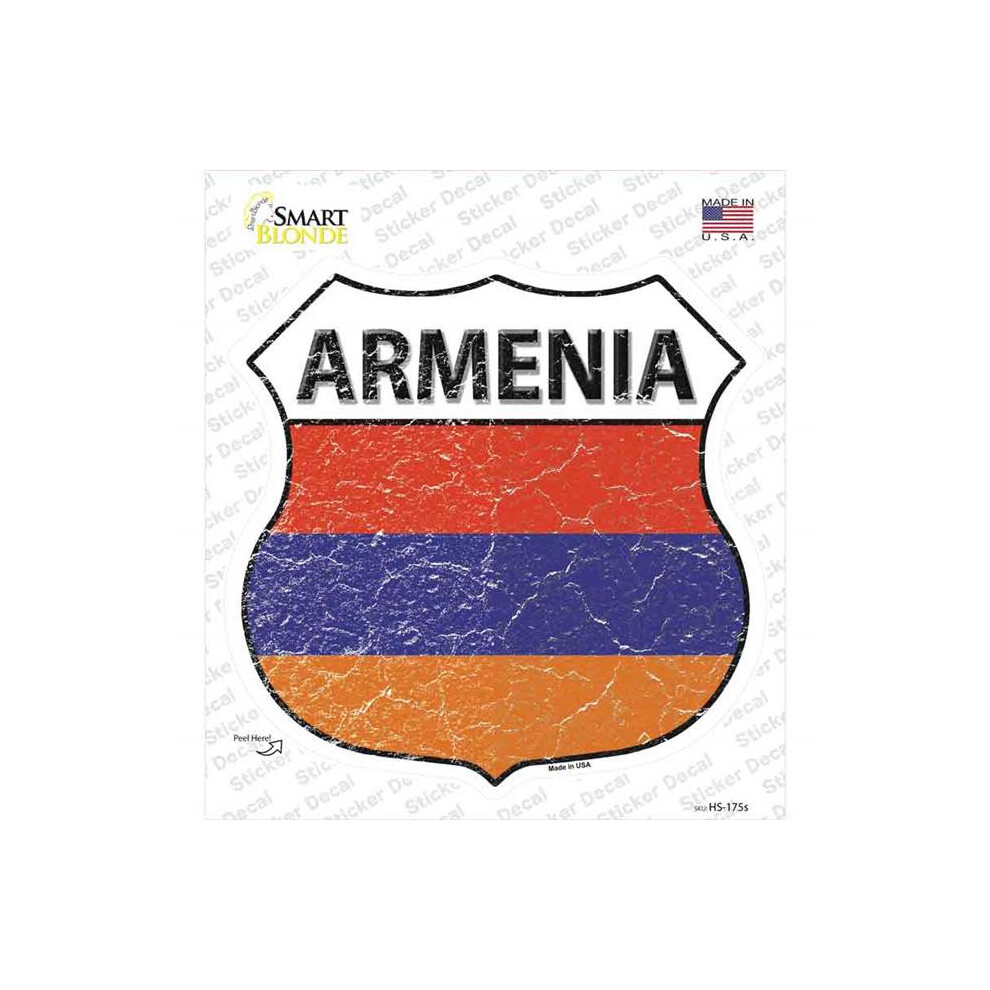 Smart Blonde Hs-175S-M Armenia Flag Novelty Highway Shield Sticker Decal - Medium 731997828024