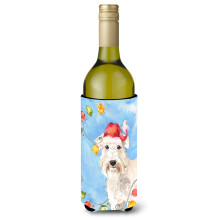 Caroline's Treasures CK2499LITERK Weihnachtsbeleuchtung Wheaten Terrier Weinflasche Hugger Cold-Beverage-Koozies 750 ml Mehrfarbig