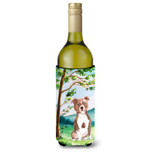 Caroline's Treasures CK2003LITERK Under The Tree Red Staffie Weinflasche Hugger Cold-Beverage-Koozies 750 ml Mehrfarbig