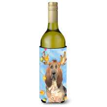 """"Caroline's Treasures CK2471LITERK Weihnachtsbeleuchtung Bloodhound Weinflasche Hugger Cold-Beverage-Koozies 750 ml Mehrfarbig""""