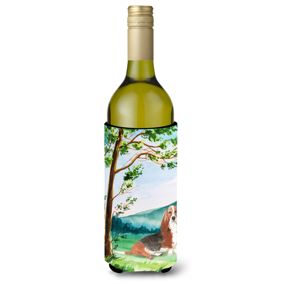 Skarby Caroline CK2584LITERK Under The Tree Basset Hound Butelka Na Wino Hugger Na Zimne Napoje-Koozies 750 Ml Multicolor""""-image