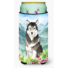 """"Caroline's Treasures CK2530TBC Mountain Flowers Alaskan Malamute Tall Boy Hugger koude drank-koozies Veelkleurig""""