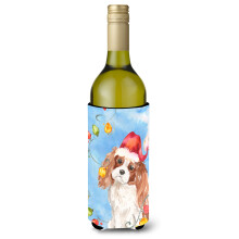 Caroline's Treasures Christmas Blenheim Cavalier Spaniel Weinflasche Hugger Cold-Beverage-Koozies 750 ml Mehrfarbig