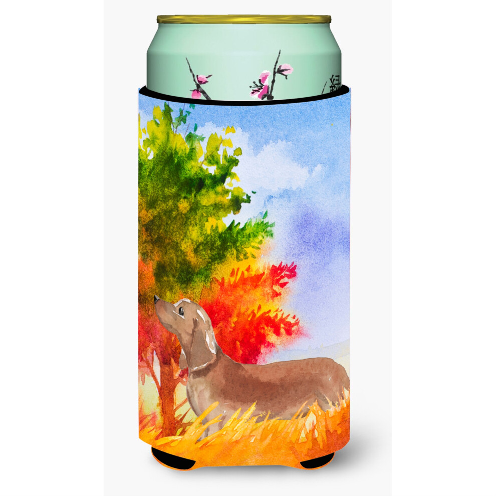 „”Caroline's Treasures CK1932TBC Jesienny Czerwony Jamnik Tall Boy Insulator Hugger Koozies Na Zimne Napoje, Wielokolorowy”-image