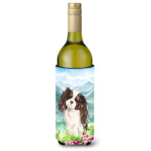 Caroline's Treasures Mountian Flowers Tricolor Cavalier Spaniel Weinflasche Hugger Cold-Beverage-Koozies 750 ml Mehrfarbig