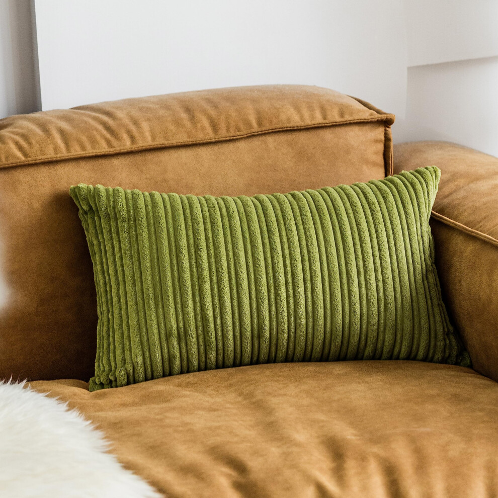 Housse de coussin d   corative en velours doux et solide UGS UGASA pour canap   /chambre/voiture, 1 pi   ce, 30,5 x 50,8 cm, vert