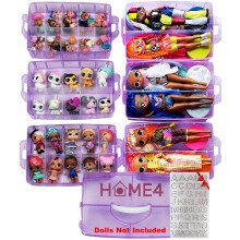 Hjem4 Ingen BPA 60 Justerbare rum 6 Lag Stabelbart opbevaringsbeholder Arrang?r, der b?rer displayet, kompatibelt med sm? leget?j lol shopkins om
