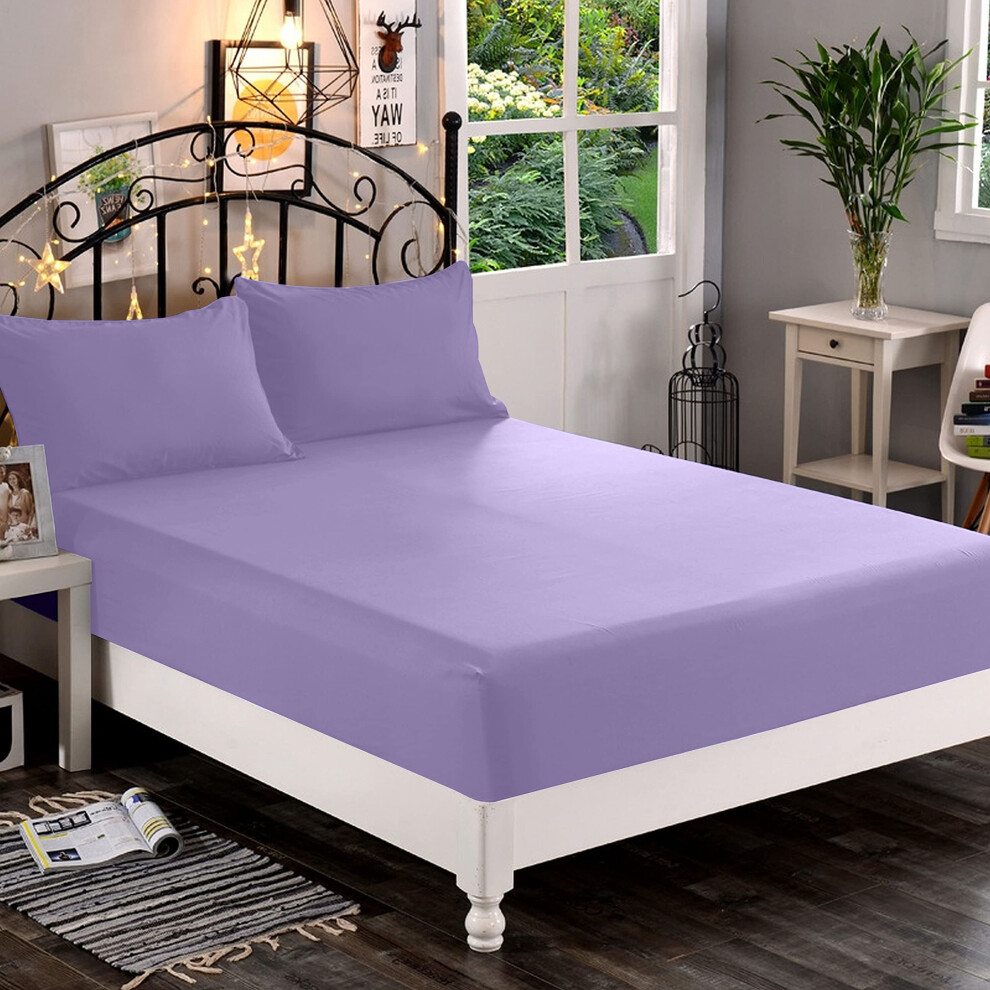Elegant Comfort 1500, Lenzuolo Con Angoli Profondi (40,64 Cm), Di Qualità Alberghiera, In Morbida Microfibra, Resistente Alle Pieghe E Allo Sbiadimento, Per Letto King Size, Lavanda-image