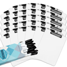 Lille t?rt sletningsplade med mark?rer og penholder (30 stk s?t) - 12,5 x 9 tommer lavprofil mini tavle klipboards med penholderklasserum Essenti