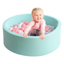 TRENDBOX Memory Foam Sponge Indoor Ronde Ballenbak (GEEN ballen) voor peuters - Lichtblauw