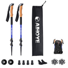 Aihoye Trekking Polonais de randonnee - 2 packs de randonnee reglables Sticks de marche pliants legers - Strong Aluminium leger 7075 Sticks de ra