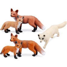 UANDME Fuchs Spielzeugfiguren Set mit Arctic Fox & Rotfüchsen Kuchendekoration (5 Füchse)