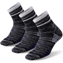 FEIDEER Herrvandring Strumpor, 3-Pack Utomhus Strumpor med Dämpning (Svart)