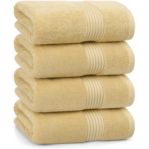Conjunto de 4 Toalhas de Banho Luxuosas Utopia (27 x 54 Polegadas) 100% Algodão, Secagem Rápida
