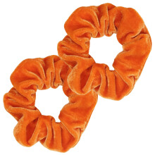 Kenz Laurenz Velvet Hair Scrunchies – 2 hiussidettä ja poninhäntäpidikettä naisille ja tytöille, joissa on joustavat hiusnauhat (oranssi)