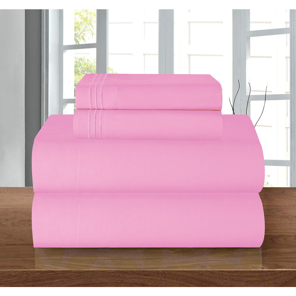 Elegant Comfort Luxury 1500 Premium Hotel Quality Microfiber 4-Piece Sheet Set - Wrinkle Resistant All Around Elastic Fitted Sheet Deep Pocket Up To