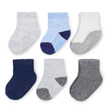 Fruit of the Loom Baby 6er-Pack Allwetter-Socken in Rundhalsl  nge, Mesh & Thermo-Stretch     Unisex, M  dchen und Jungen (6   12 Monate, Blau)