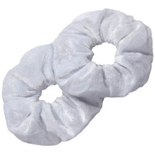 Kenz Laurenz Hair Scrunchies - 2 samettia hiussidettä naisille tytöille hiuskuminauhat poninhäntäpidike Scrunchy Pack (valkoinen hiussolmio)