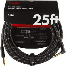 Fender Deluxe Series Instrumentkabel Guitarkabel Guitartilbeh?r Lige/vinkel Sort Tweed 25 fod