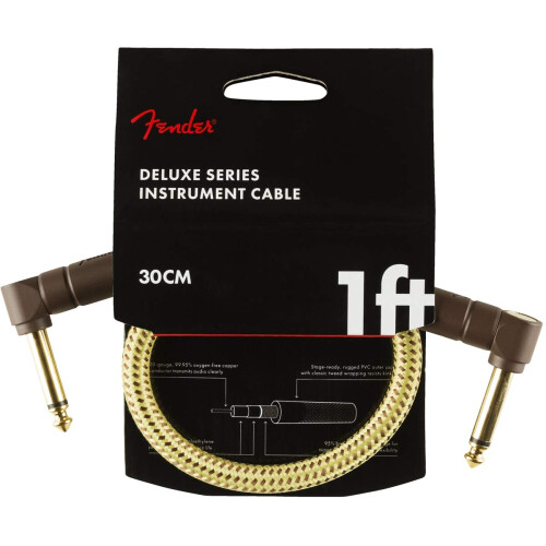 Fender Fender Deluxe Series Instrument cable  AngleAngle  Tweed  1ft