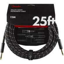 Fender Deluxe Series Instrument Cable Straightstraight Black Tweed 25ft