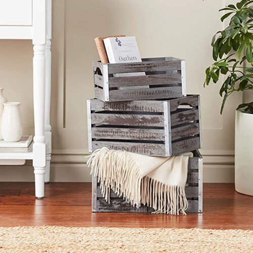 Il numero 1 del risparmio-SET 4 CASSETTE DECORATIVE SWEET HOME IN LEGNO