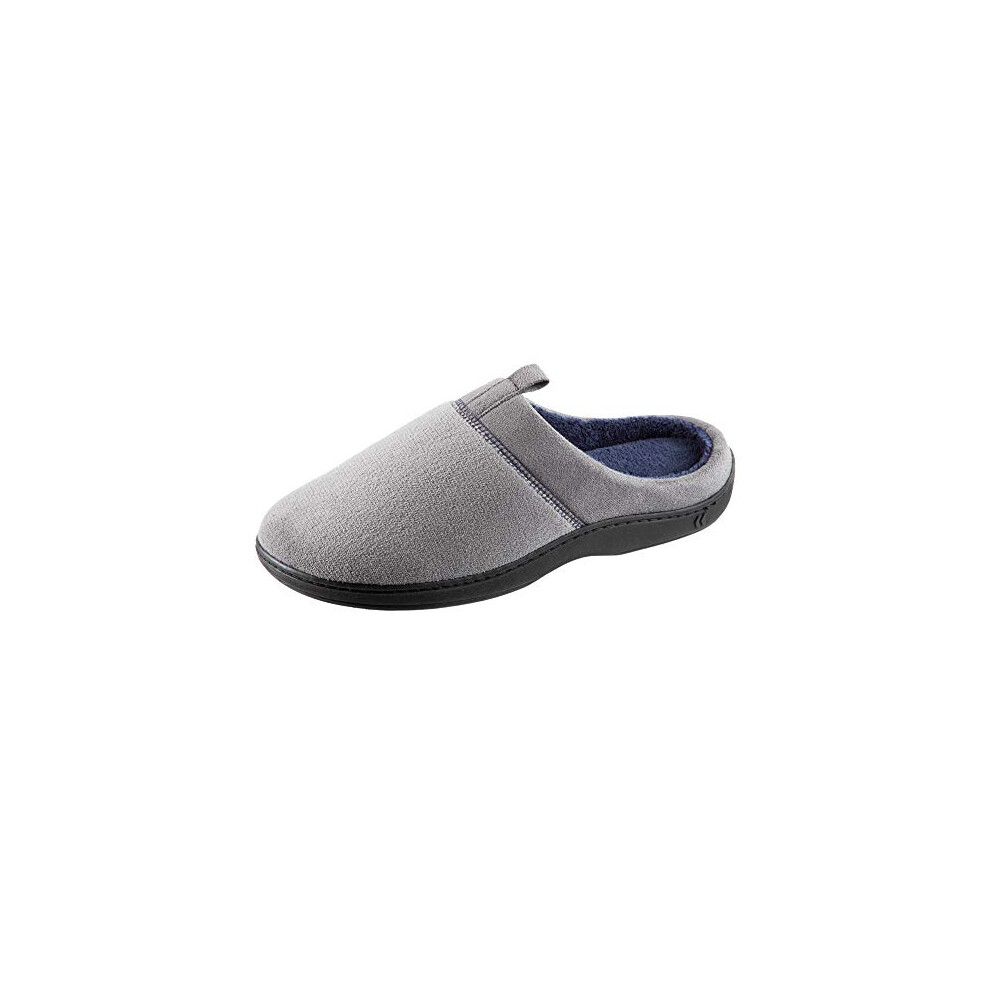 isotoner Mens Slippers Open Back Slip On with gel Infused Memory Foam IndoorOutdoor Sole and Skid Resistance