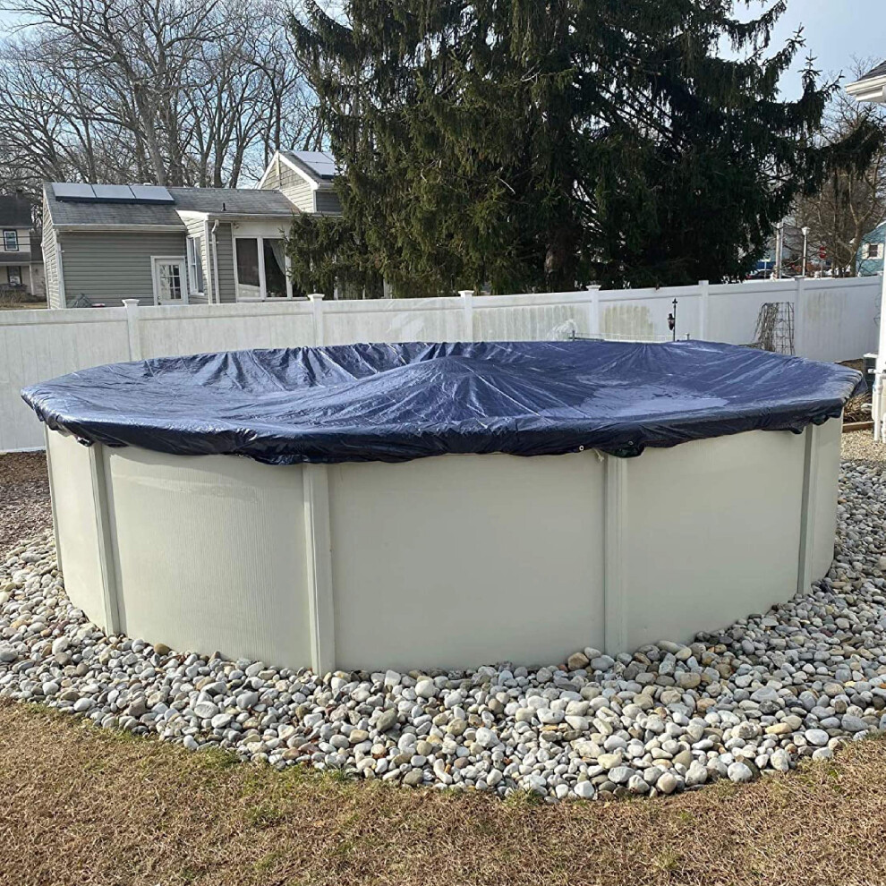 Couverture d'hiver pour piscine hors sol Winter Block WC21R de 6,4 m (21 pi) ronde. Garantie de 8 ans. Comprend un treuil et un c   ble. R   sistance