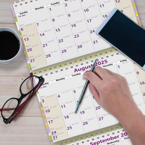 Calendário de Parede 3 Meses 2025 2026, StriveZen, 11 x 26 Polegadas, Vertical, Com Fio 2