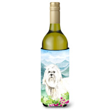 """"Caroline's Treasures CK2529LITERK Mountain Flowers Maltese Weinflasche Hugger Cold-Beverage-Koozies 750 ml Mehrfarbig""""