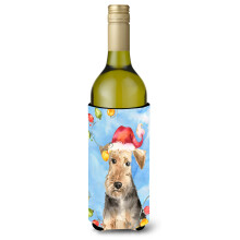 """"Caroline's Treasures CK2498LITERK Weihnachtsbeleuchtung Welsh Terrier Weinflasche Hugger Cold-Beverage-Koozies 750 ml Mehrfarbig""""