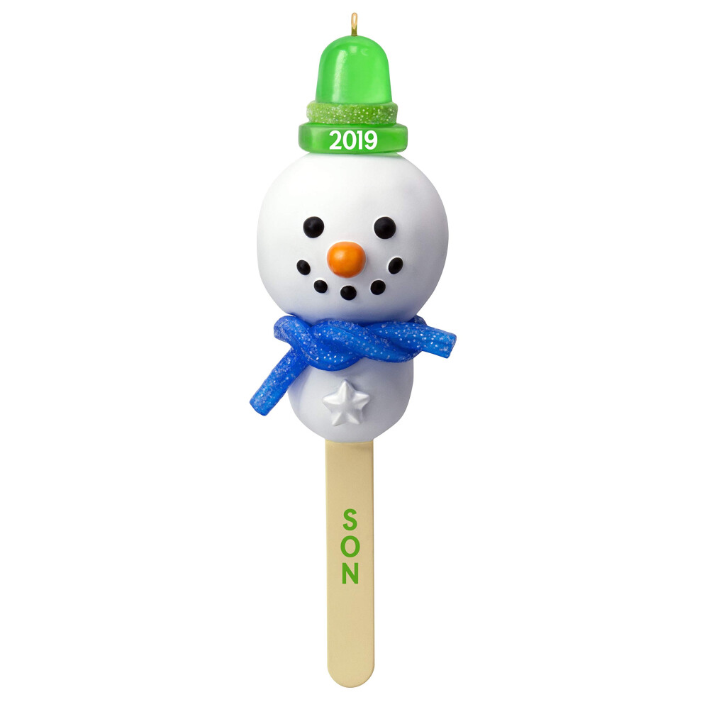 D Coration De No L Souvenir Hallmark 2019, Ann E De Naissance, Fils, Cake Pop, Bonhomme De Neige-image