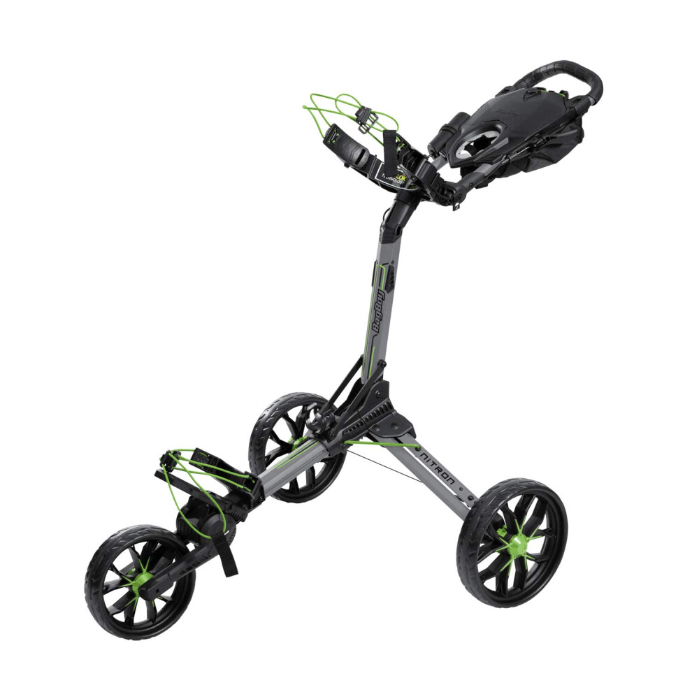Chariot de golf     3 roues Bag Boy Nitron, ouverture et pliage faciles en une seule    tape, console de score, porte-gobelet, support pour appareil