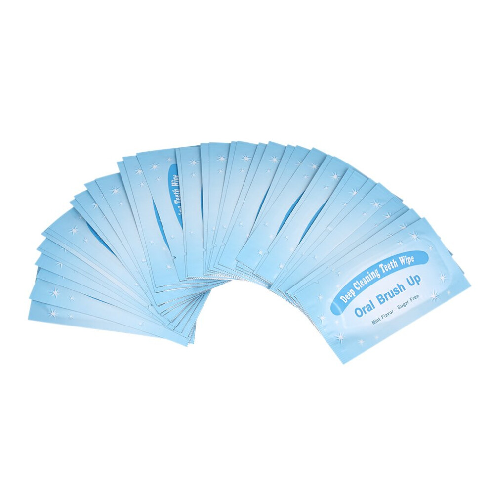 Mint-Flavored Oral Finger Wipes Teeth Whitening Wipes Oral Cleaning Wipe (100 Pcs)-image
