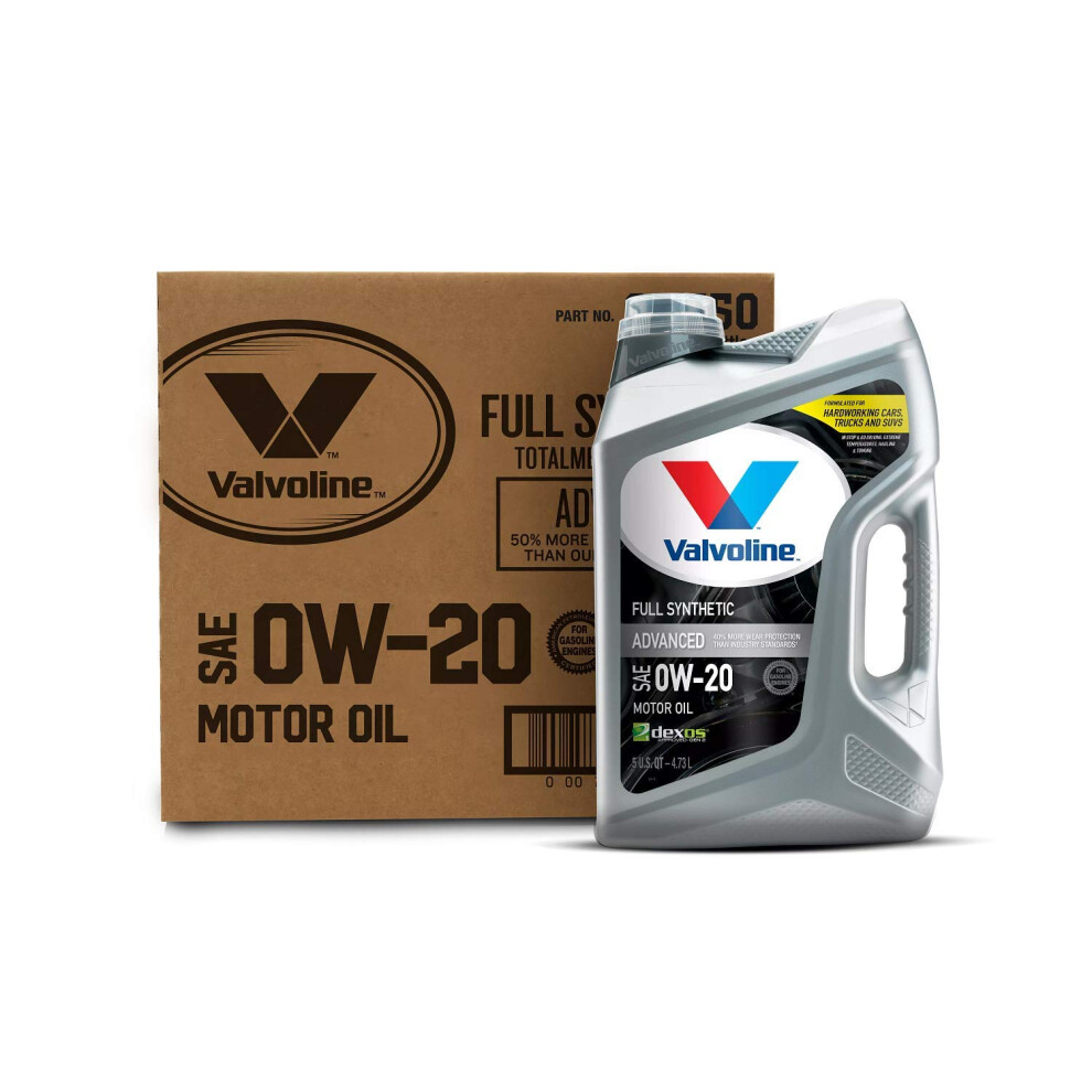 Valvoline Advanced Full Synthetic SAE 0W-20 Motor Oil 5 QT Case of 3