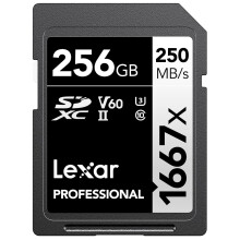 Lexar 256 Go Professional 1667x Carte memoire SDXC UHS-II C10 U3 V60 Full HD & 4K Video jusqu'a 250 Mo / s Lire pour les videastes professionnels