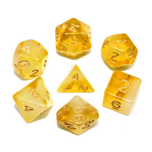 Zestaw kosci DND Zlto-mleczne kosci wieloscienne RPG Fit Dungeons and Dragons(D&D) Pathfinder MTG Gra fabularna Przezroczysty zestaw 7 kosci