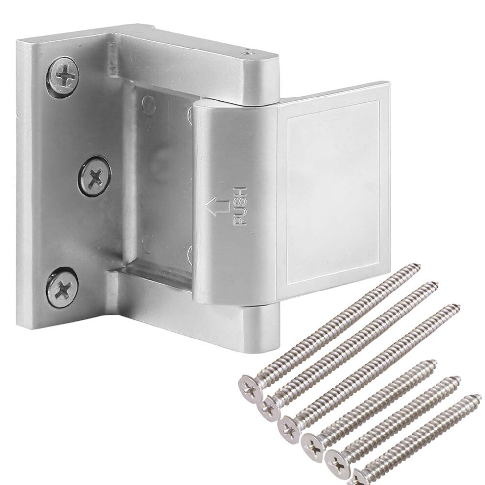 Hotel Security Door Lock With Stainless Steel Screws Privacy Door Latch For In-Swinging Doors Extra High Home Door Security Locksilver-1 Pack 674043383408
