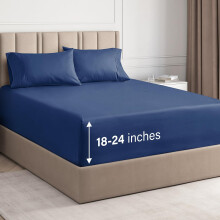 Extra Deep Pocket King Sheets - 4 Piece Breathable & Cooling Bed Sheets - Hotel Luxury Bed Sheet Set - Soft Wrinkle Free & Comfy - Easily Fits Extra