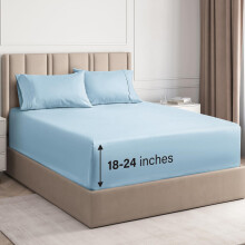 Extra Deep Pocket King Sheets - 4 Piece Breathable & Cooling Bed Sheets - Hotel Luxury Bed Sheet Set - Soft Wrinkle Free & Comfy - Easily Fits Extra