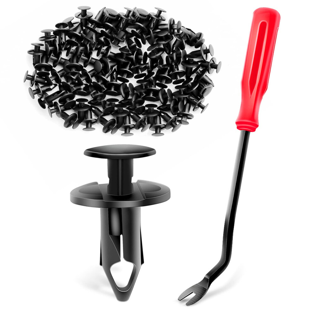 Gooacc 100Pcs Nylon Bumper Fastener Rivet Clips For Gm 21030249 For Ford N807389s 1Pc Bonus Fastener Remover