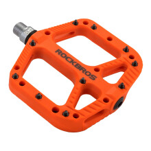 Rock BROS Mountainbike-Pedale, Nylon-Verbundlager, 9/16 Zoll MTB-Fahrradpedale mit breiter, flacher Plattform, Orange