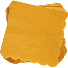 JUVALE 100 PACK PACK Mu?tar Galben Hrtions - ?erve?ele de cocktail cu scoici de unica folosin?a pentru petrecerea de na?tere a nun?ii (5x5 n)