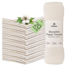 mioeco Pachet de 20 de prosoape de hrtie reutilizabile lavabile - prietenoase cu natura - alternativa a bumbacului organic - ?erve?ele groase ?i