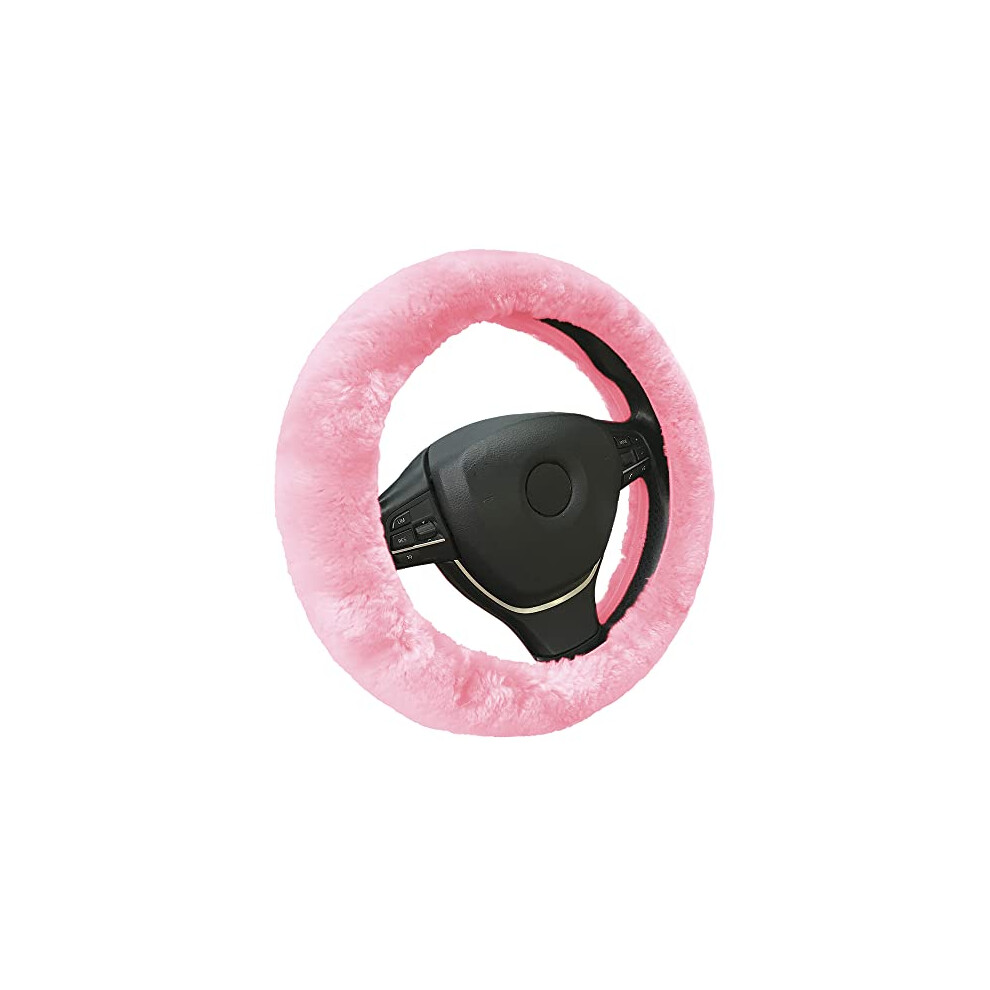 Andalus Brands Australian Sheepskin Steering Wheel Cover Anti-Slip Universal 15 Inch Fuzzy Steering Wheel Cover Offers A Plush Velvet-Like Touch Eco 721456911657