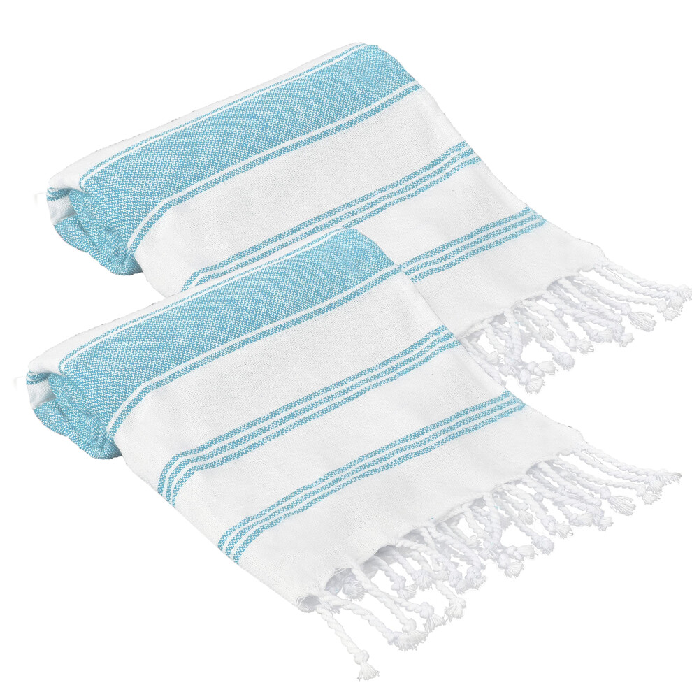 gLAMBURg Peshtemal Turkish Towel 100 cotton Beach Towels Oversized 36x71 Set of 2  cotton Beach Towels for Adults  Soft Durable Absorbent Extra Large-image-OPC-PGBPBMX-NEW